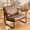 Brown - PU, variant on Mid-Century Accent Chair PU Leather Armchair, Retro Accent Chair with Metal Frame Sofa Chair Lounge for Living Room， Brown