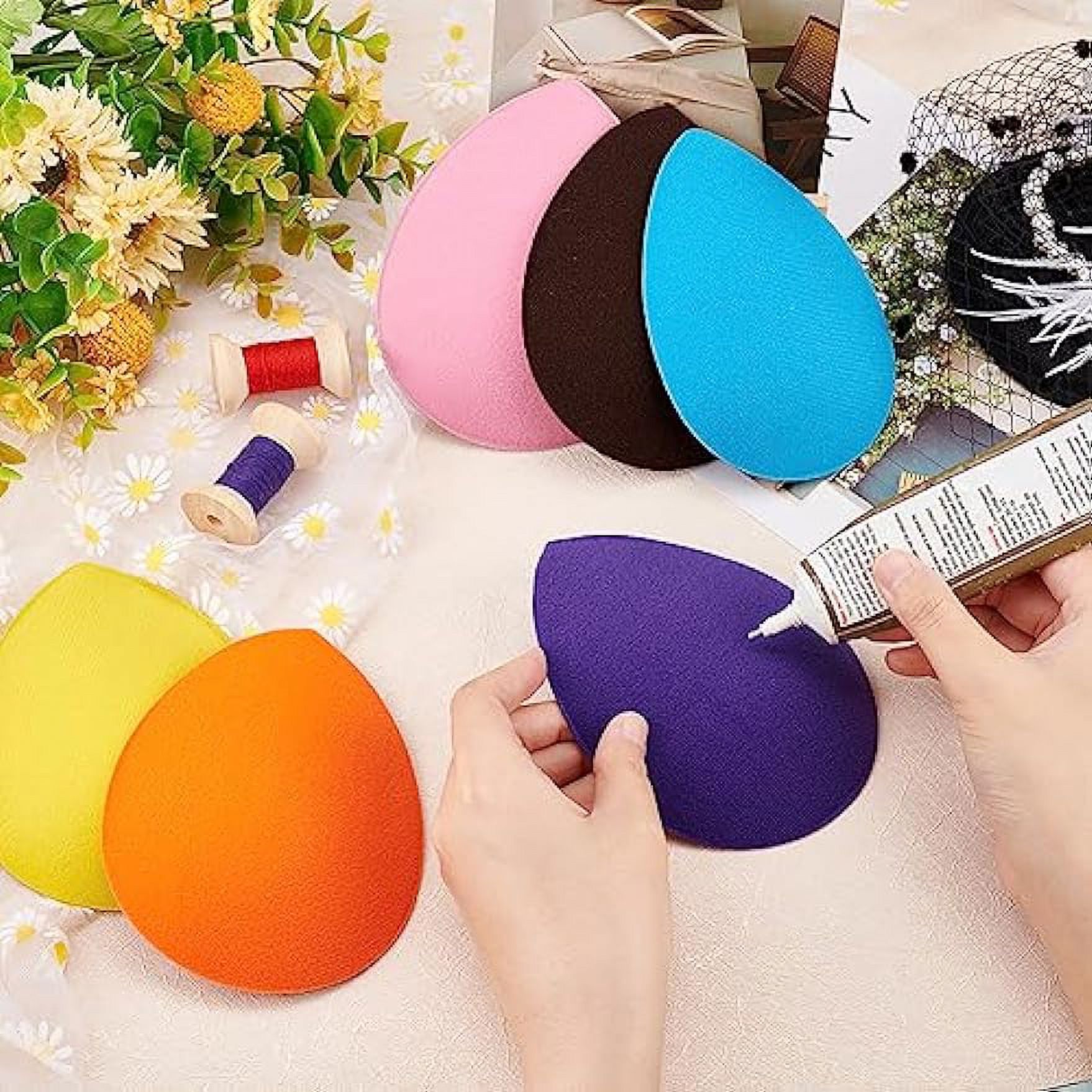 6Pcs 6 Colors Nylon Cloth Teardrop Fascinator Hat Base for 