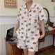 thumbnail image 1 of Pijama de verano de manga corta para mujer, suelto y lindo para niña, el cárdigan Love se puede usar al aire libre, conjunto de dos piezas de verano, 1 of 6