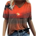thumbnail image 1 of Birdeem T-Shirt Décontracté à Col en V pour Femmes Printemps et Été, Manches Courtes Imprimées, 1 of 1