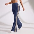 thumbnail image 4 of Gkeoshab Crz Yoga Leggings Women's Side-Stripe Flared Yoga Pants Nylon Spandex Bootcut Lounge & Workout Trousers with Comfort Fit Navy S, 4 of 8