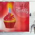 thumbnail image 1 of Ambesonne 40th Birthday Shower Curtain, Cupcake Stars, 69"Wx84"L, Red Orange Blue, 1 of 3