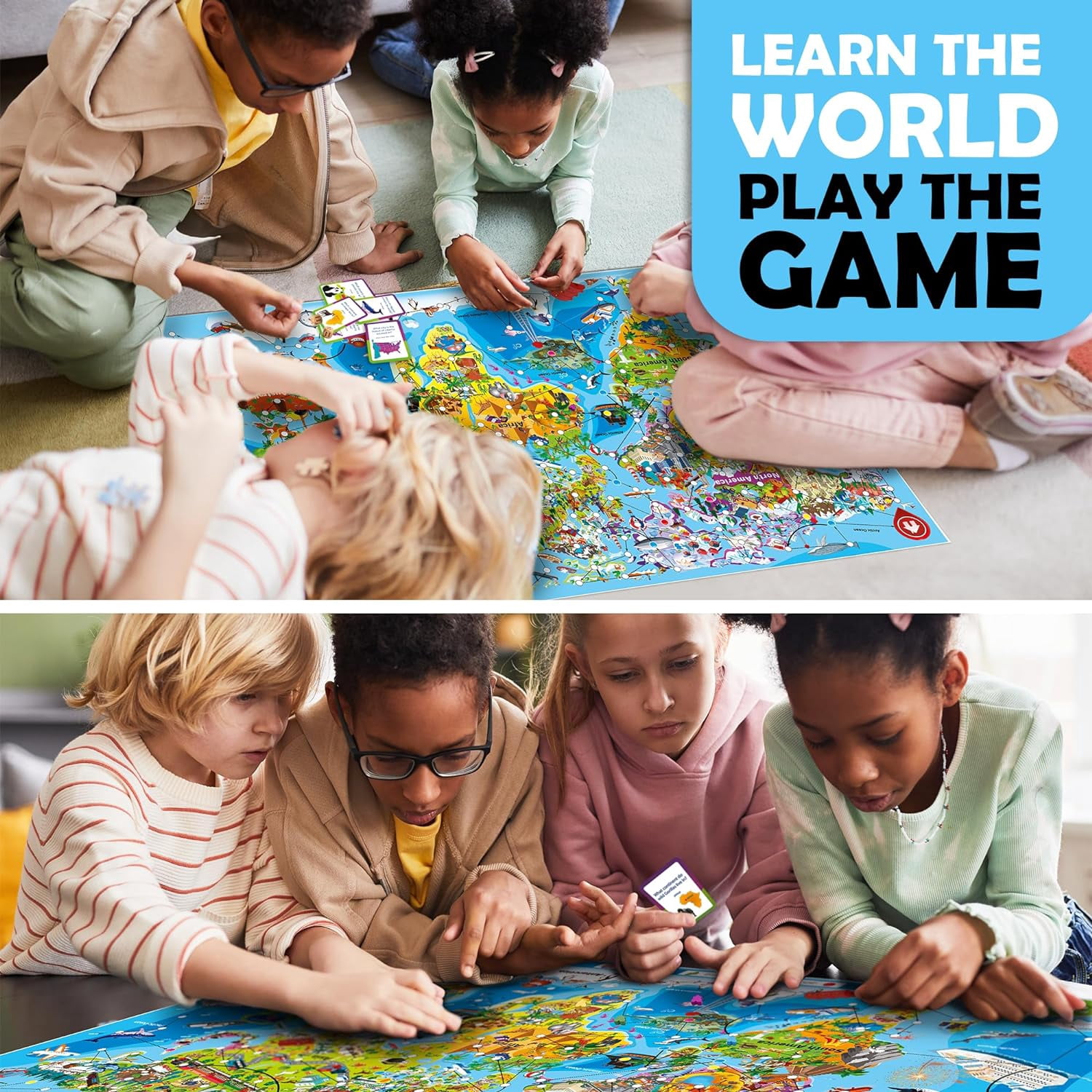 QUOKKA Geography Board Game for Kids 8-12 - World Learning Family Game for Teens and Adults - Play Indoor & Outdoor