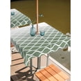 thumbnail image 2 of Outdoor Tablecloth with Umbrella Hole for Patio/Picnic/Party/Camping, Sage Green Striped Waterproof Table Cloth Square Cover Washable, Modern Abstract Ombre Geometric Morocco (54"x 54"), 2 of 8