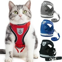 Cat Vest Harness and Small Dog Vest Harness for Walking, All Weather Mesh Harness, Cat Vest Harness with Reflective Strap, Step in Adjustable Harness for Small Cats
