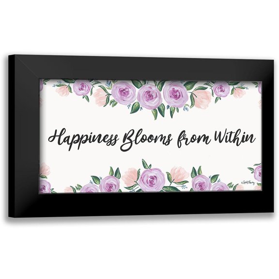 Chavez, April 14x9 Black Modern Framed Museum Art Print Titled - Happiness Blooms From Within