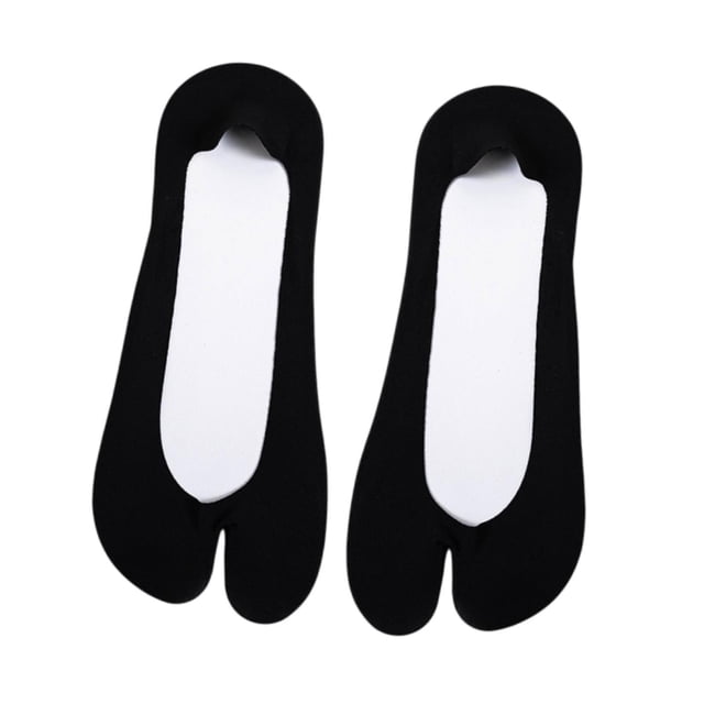 Dos calcetines de los pies, calcetines de punta de tobillo delgados antideslizantes para niñas deportivas informales al aire libre, negro