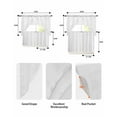 thumbnail image 6 of White Kitchen Curtain and Valance Set 3 Pieces, Rod Pocket Short Tier Curtains 36 Inch Length, Modern Simple White Backdrop Swag Topper Small Window Treatment for Cafe Bathroom Bedroom, 6 of 6
