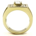 thumbnail image 3 of IP Gold(Ion Plating) Stainless Steel Ring with AAA Grade CZ in Clear for Women Clear Stone Color Style TK3079 Size 11, 3 of 4
