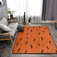 thumbnail image 4 of DouZhe Halloween Bats Orange Pattern Area Rugs Non-Slip Machine Washable Floor Mat, Style Carpet Doormat, 63x48 inches, 4 of 6