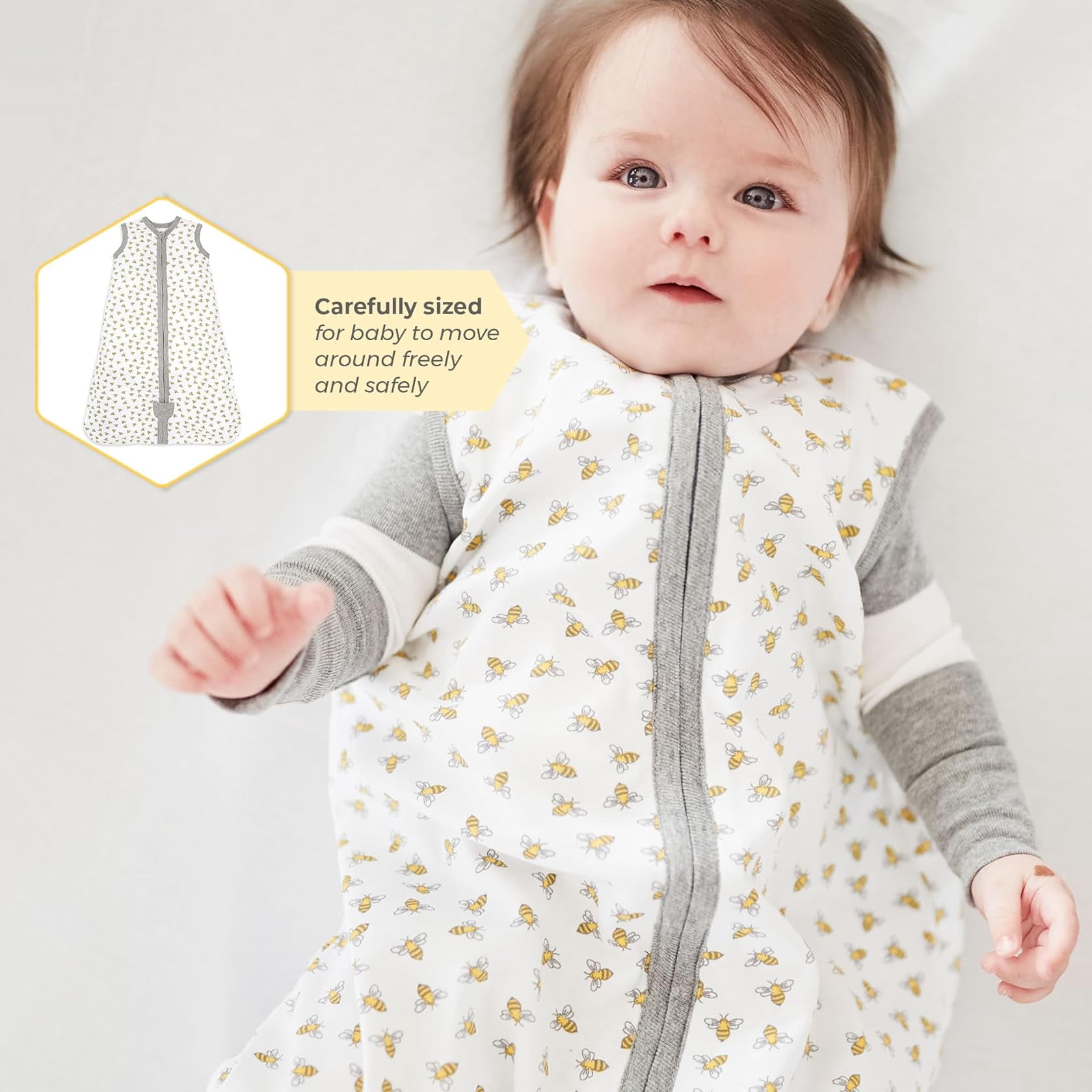 Burts Bees Baby Beekeeper Sleep Wearable Blanket - Lightweight 0.5 TOG Sack