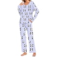 thumbnail image 2 of Mqqzkk Womens Pajama Sets 2 Piece Cute Printed Pjs Sleepwear Soft Comfy Loungewear Long Sleeve Pullover Top and Pants M, 2 of 6