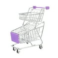 thumbnail image 1 of Miangastore Purple Miniature Shopping Cart with Double Layer Design for Decor Alloy and ABS 7 Inches, 1 of 8