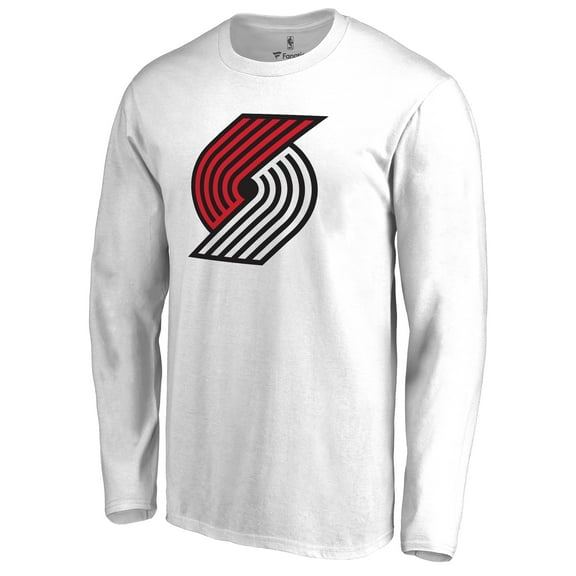 Men's White Portland Trail Blazers Primary Logo Long Sleeve T-Shirt