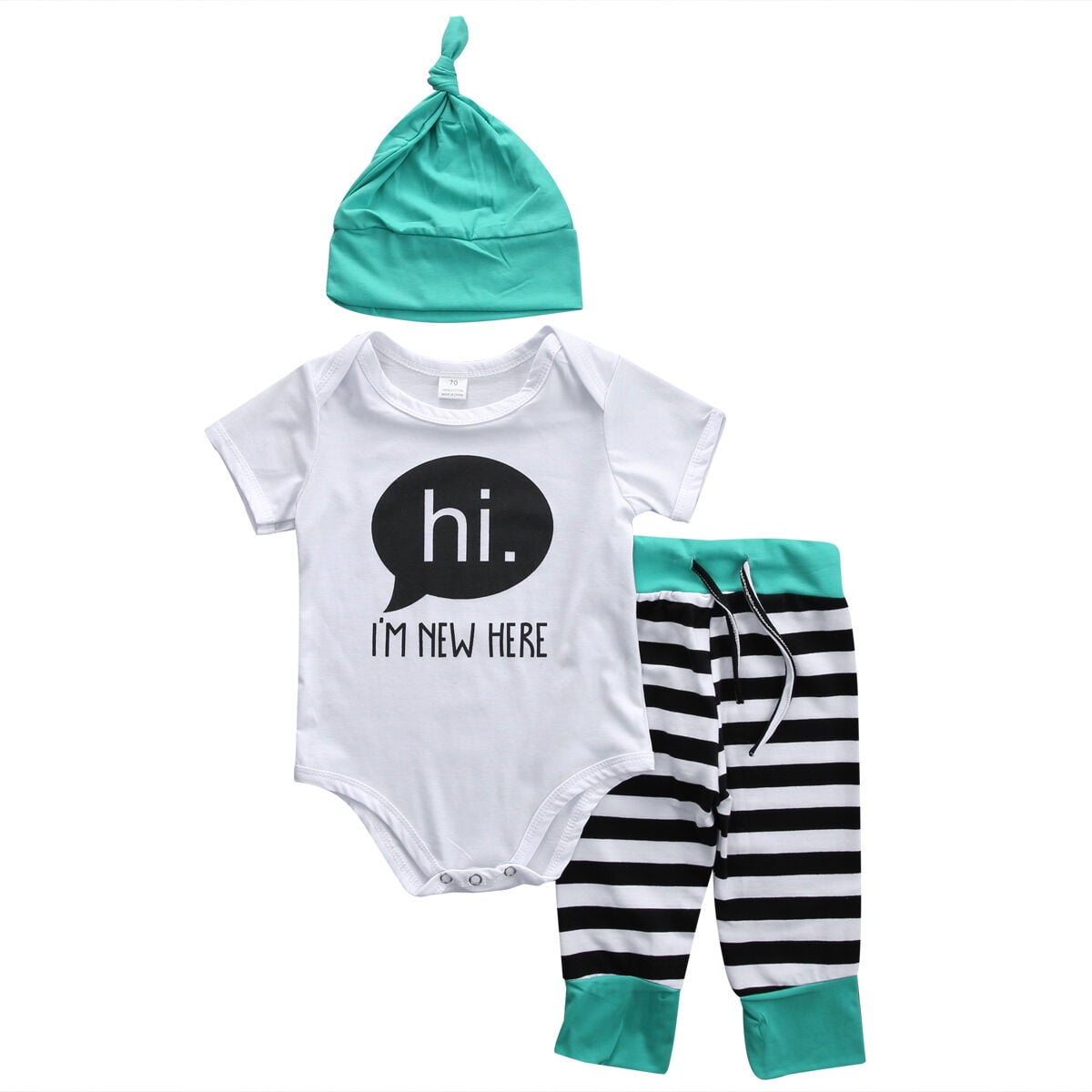 3pcs Toddler Newborn Baby Boy Girl Cotton T-shirt Tops+Pants Outfits Set Clothes 