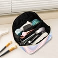 thumbnail image 2 of FORMRS Makeup Bag Travel Cosmetic Organizer for Women Fold Flat Zipper Pouch with Handle, Abstract Blue, 2 of 8