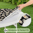 thumbnail image 5 of Black Daisy Flower Pattern Round Fitted Tablecloth with Elastic Edge,Dining Table Cover Waterproof,Outdoor Round Tablecloth for Camping,Dining,Indoor and Outdoor, 5 of 7