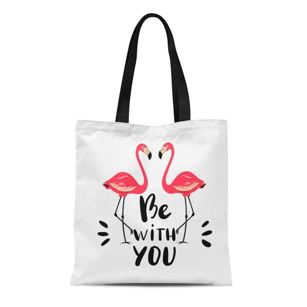 NUDECOR Toile Sac Fourre-Tout Flamant Rose Couple Oiseau Beau Être