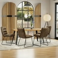thumbnail image 2 of Homy Casa 63 inch Industrial Dining Set for 4, Faux Wood Table and 4 Faux Leather Chairs, 2 of 12