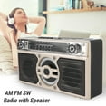 thumbnail image 3 of Portable Radio  Speaker Multifunctional Rechargeable Multi Band FM AM SW Radio for Travel Long Play Time, 3 of 7