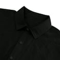 thumbnail image 5 of Men's Cotton Linen Sets 2 Piece Outfits Beach Wedding Clothes Loose Fit Casual Short Sleeve Button Down Shirts Yoga Pants Summer Matching Suit Black, 5 of 5