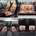 thumbnail image 2 of Yuyamidu Highland Cow Car Seat Covers Full Set of 15 Dahlia Car Floor Mats Steering Wheel Cover Seat Belt Pad Cover Coasters Handbrake Cover Set Car Decor, 2 of 6