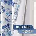 thumbnail image 5 of Turquoize Blackout Curtains 2 Panels Floral Print Thermal Insulated Grommet for Living Room(52"x 63",Blue White), 5 of 6