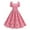Pink, variant on Diufon Women's Vintage Party Dresses Short Sleeve Square Neck Tunic A-line Dress Casual Cute Printed Dress