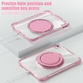 thumbnail image 4 of ELEHOLD Rotating Shockproof Case For Apple iPad 11th 10th Gen Full Body Protection Clear Rugged Cover, 360° Rotating Ring Hand Grip Stand, Nylon Shoulder Strap,Rose, 4 of 10