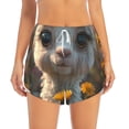 thumbnail image 2 of Balery Adorable Llama In Flowers Pantalones cortos deportivos para mujer con forro y dos bolsillos, elásticos, para entrenamiento, gimnasio, yoga-Small, 2 of 7