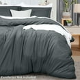 thumbnail image 4 of Duvet Cover King Size - 3 Piece with Zipper Closure - 1 Comforter Cover 104X90 Inches & 2 Pillow Shams 20X36 Inches (Pack of 8, Grey) Comforter Not Included, 4 of 8