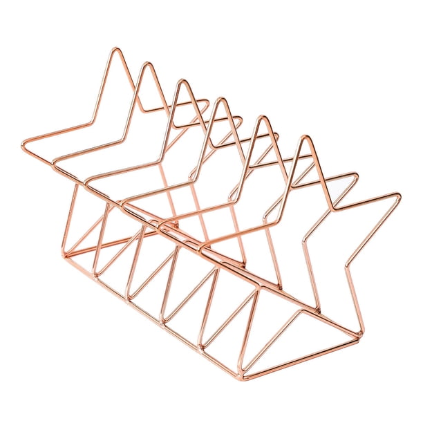 Estantería de escritorio de estilo nórdico, creativa y sencilla, con forma de estrella de hierro, para libros, decoración del hogar (oro rosa).