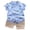 Blue, variant on Ruyang Toddler Boy Summer Outfit Short Sleeve Stand Collar Shirt and Elastic Waist Shorts Breathable Casual Clothes 2 Piece