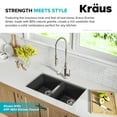 thumbnail image 3 of Kraus 33 Inch Undermount 50/50 Double Bowl Black Onyx Granite Kitchen Sink, 3 of 11