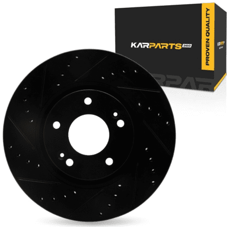 KarParts360 For Kia Seltos 2023 2024 Brake Rotor | Black | 28 Millimeters / 1.10 Inches Nominal Thickness | 300 Millimeters / 11.81 Inches Outside Diameter | 5 Stud/Lug Hole
