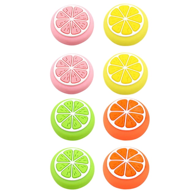 MasteelfCA 8pcs Silicone Lemon Fruit Thumb Grips Analog Sticker Cover Joystick Caps