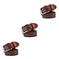 thumbnail image 2 of relayinert Classy And Durable PU Belt For Men Wear-resistant And Fine Workmanship Coffee Red-Brown 125cm 3Set, 2 of 6