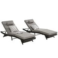thumbnail image 5 of PAPROOS Outdoor Chaise Lounge Chair Set of 2, Wicker Outdoor Lounger Recliner with Cushions and 5-Level Adjustment Backrest, Modern Patio Lounge Chair for Poolside, Garden, Light Grey, 5 of 9