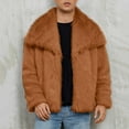 thumbnail image 3 of Mens Faux Fur Jacket Lapel Collar Fluffy Furry Coats Long Sleeve Open Front Outerwear Winter Warm Overcoat, 3 of 5