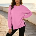 thumbnail image 4 of Women Causal Fleece Jacket Pullover Crewneck Fuzzy Blouse Long Sleeve Oversized Drop Shoulder Warm Thick Fall Winter Sweatshirt, 4 of 9