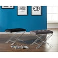thumbnail image 2 of Cody Modern and Contemporary Tufted Ottoman in Blue Velvet with Acrylic Legs, 2 of 6
