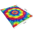 thumbnail image 4 of Rainbow Tie Dye Mandala Pattern Blanket,Comfortable Soft Flannel Throw Blanket,All Season,Warm Lightweight Blankets for Sofa Bed Couch Living Room Chair,60"x80", 4 of 4