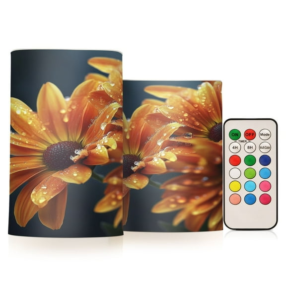 BZSMCE Flameless Candles LED Lights Radiant Orange Blossoms Creativity Battery Candles