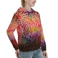 thumbnail image 6 of Fotbe Fireworks Pattern Womens Long Sleeve Hoodie, Pullover Hooded Sweatshirt, Kangaroo Pocket Hoodie with Eye-catching Drawstrings-X-Large, 6 of 7