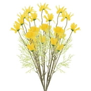 Uxcell 20" Artificial Daisies Silk Flowers Faux Daisy Floral Bouquet Decor, Yellow 5 Pack