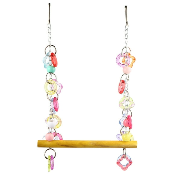 Milisten Pet Bird Swing Hanging Chewing Toy Parrot Stand Cage Swing Garden Decoration