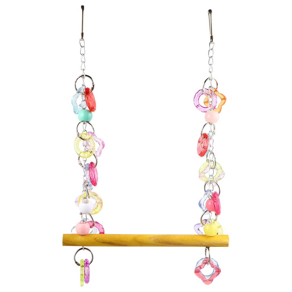 HOOWIFFY Natural Wood Bird Swing for Parrots - Tasteless Hanging Toy for Pet Bird Cages and Play