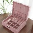 thumbnail image 3 of Caja de joyería para mujer, organizador de 2 capas, soporte de joyería con pantalla bloqueable grande para pendiente, anillo, collar Vhermosa 2035272-3, 3 of 8