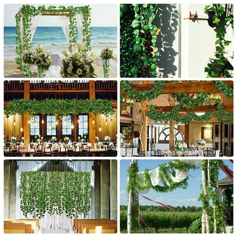 12pcs Fake Ivy Leaves Fake Vines Artificial Ivy, Silk Ivy Garland