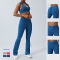 thumbnail image 4 of PISONIC 2 Piece Workout Sets for Women Halter Sports Bra Tank Gym Biker Shorts Outfits, 4 of 7